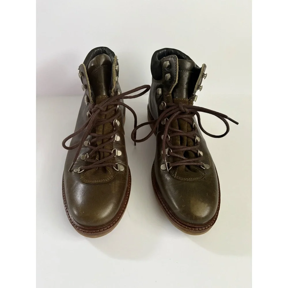 Pajar Canada Mens Waterproof Leather Hiking Boots Olive Green EU 43 US 10-10.5